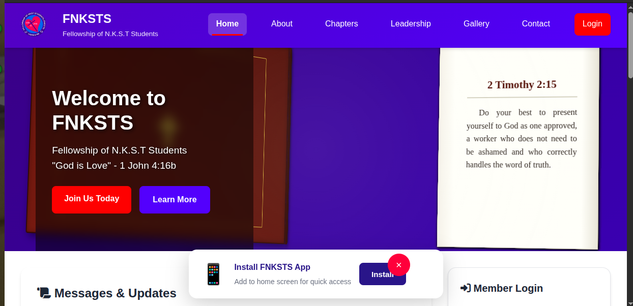 FNKSTS — Student Christian Fellowship Website